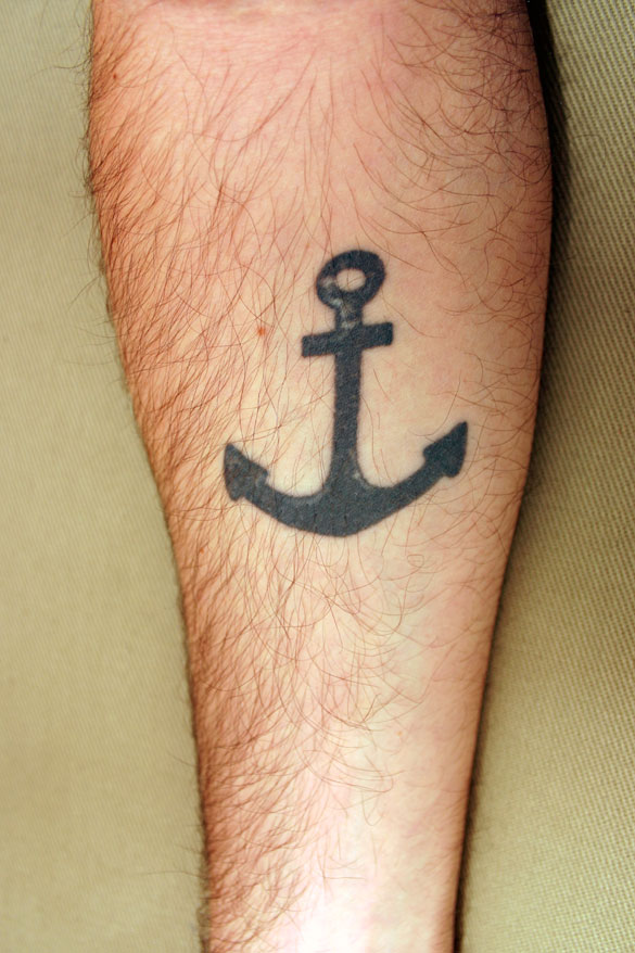 Nautical Tattoo SHIP Necklace on Gunmetal Chain. From illustratedink